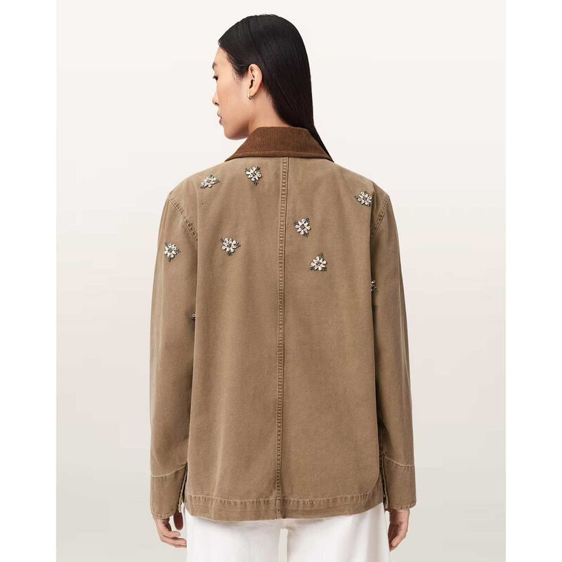 AllSaints Bex Embellished Denim Jacket image number 1